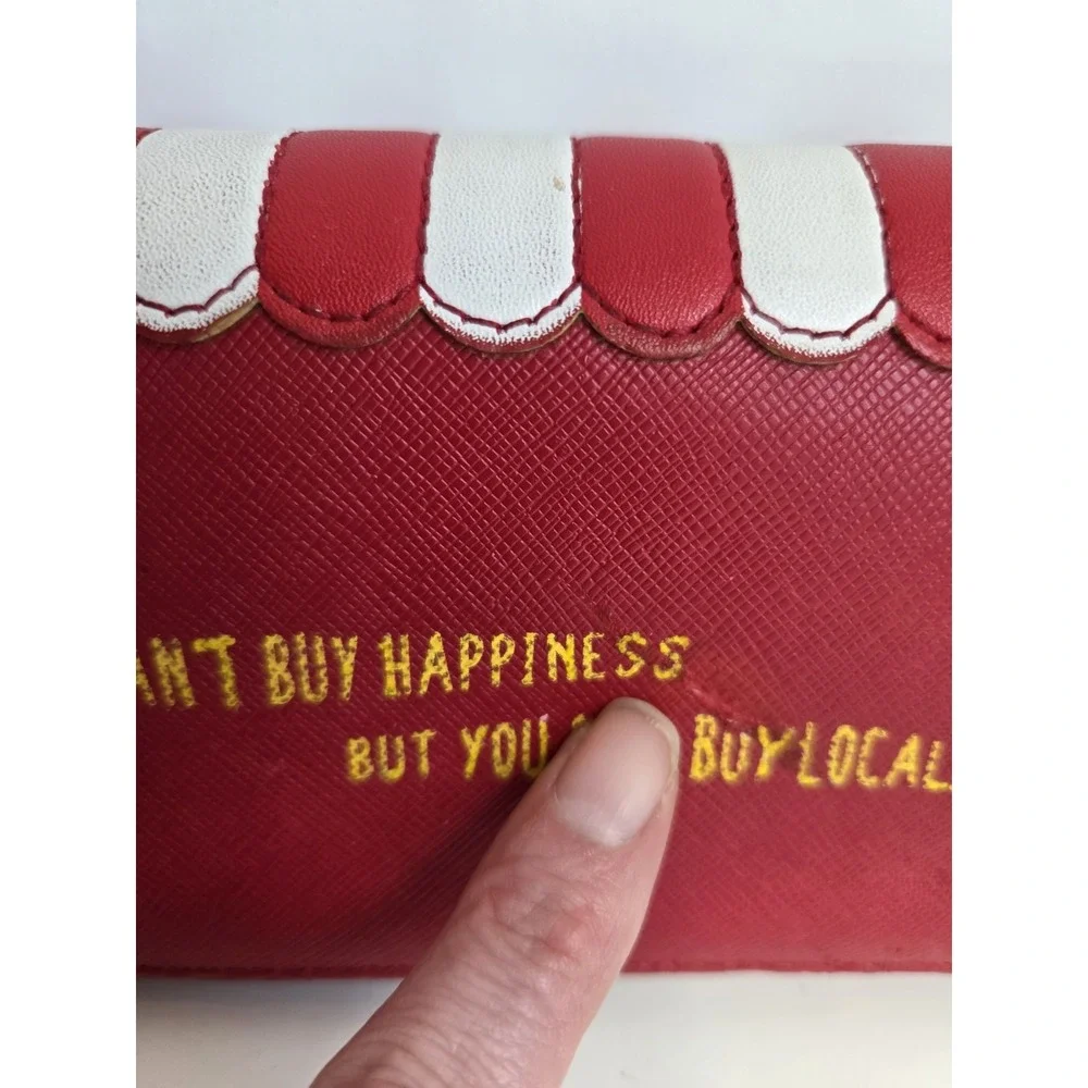Vendula London CORNER SHOP Zip Around Wallet RED Pink Preowned‎ RARE